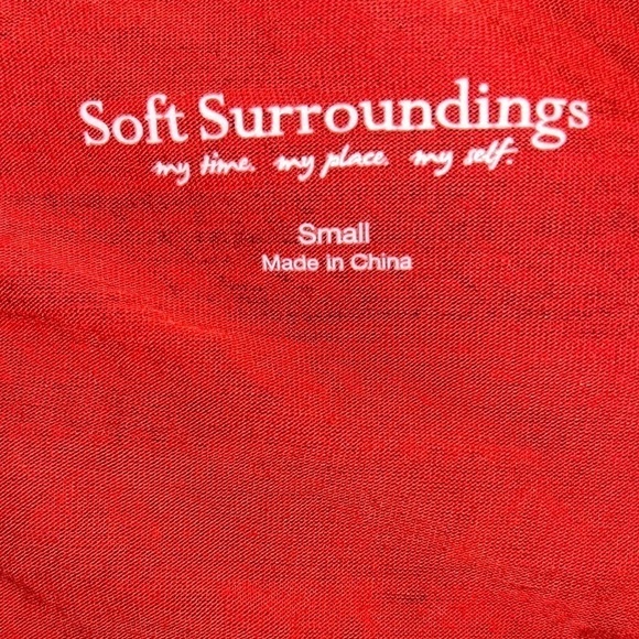 Soft Surroundings Kalahari Red Aztec Embroidered Long Sleeve Tunic Top- Size S - Picture 7 of 8